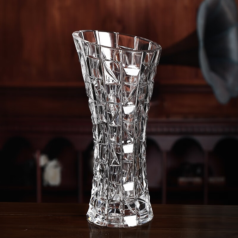 BOHEMIA捷克进口透明水晶玻璃花瓶波西米亚北欧式创意大干花富贵竹餐桌水培水养客厅插花摆件花艺花器