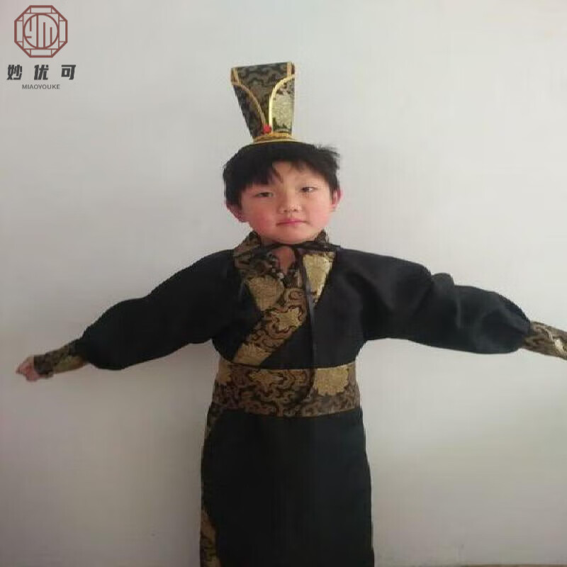 妙优可(miao youke)儿童古装曹操刘备关羽张飞诸葛亮演出服三国服装