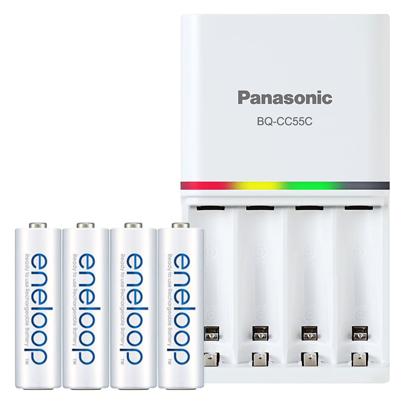 爱乐普（eneloop）5号充电电池 充电器套装 镍氢可充电池闪光灯玩具相机麦克风Xbox黑神话悟空游戏手柄电池1.2V 5号4节+急速充电器