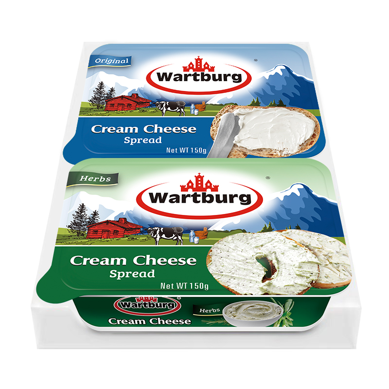 沃特堡（wartburg）奥地利进口 涂抹奶油奶酪 原味+蒜香150g*2两盒装 冷藏 即食 早餐使用感如何?