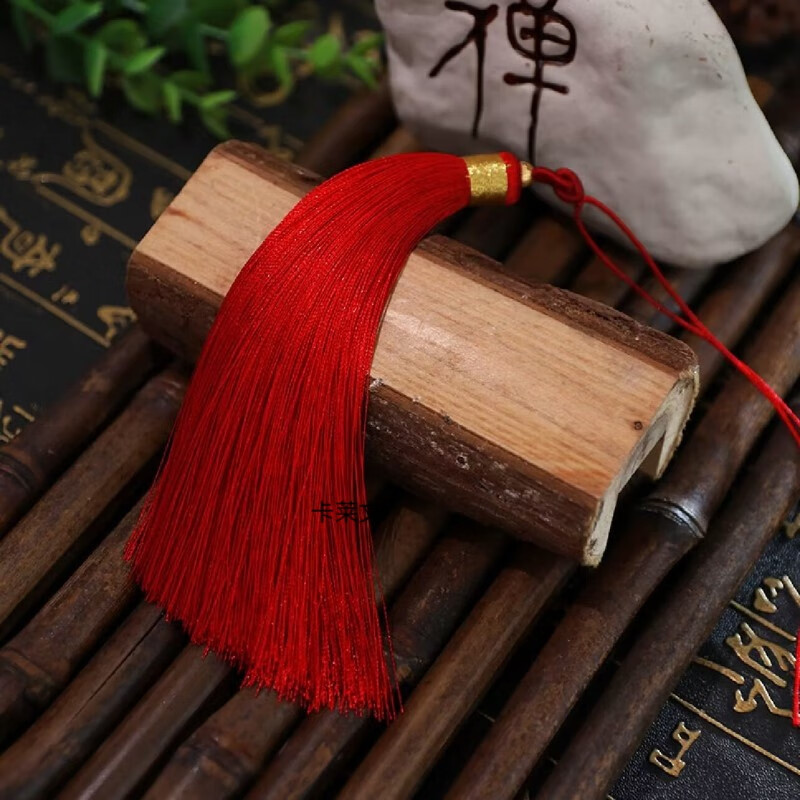 卡萊文13厘米中國結(jié)流蘇滌綸絲抗皺繞金線穗中國風(fēng)掛件飾品配件古風(fēng)吊墜 13cm繞金線流蘇  大紅