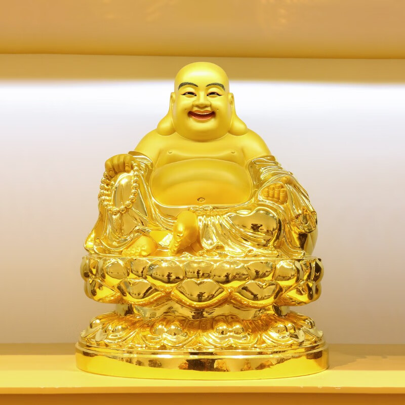 梵泽福 铜弥勒 弥勒佛办公室摆件家用铜像笑佛布袋和尚佛像 42cm