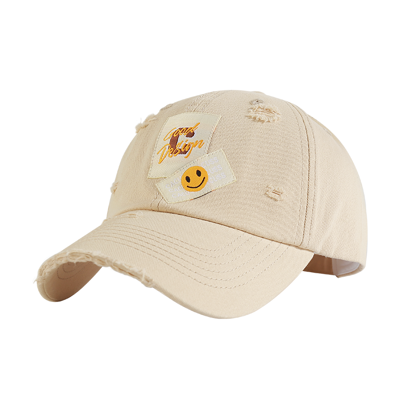 CACUSS帽子男女棒球帽软顶纯棉鸭舌帽太阳帽骑行帽子BQ220616 米色