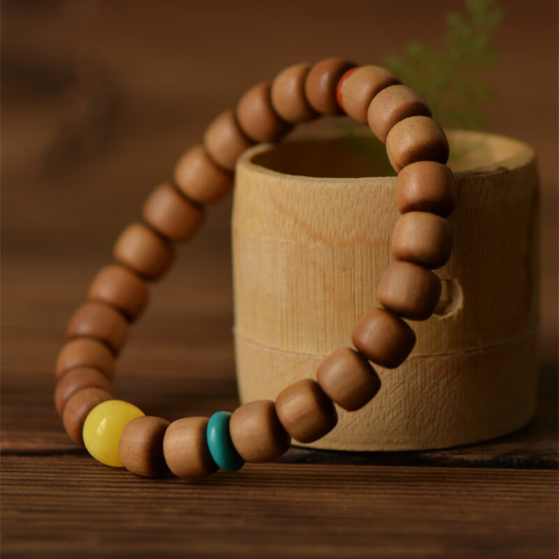 mppmck老山檀手串8mm老型蜜蜡单圈木珠男女款佛珠南红蜜蜡文艺 复古