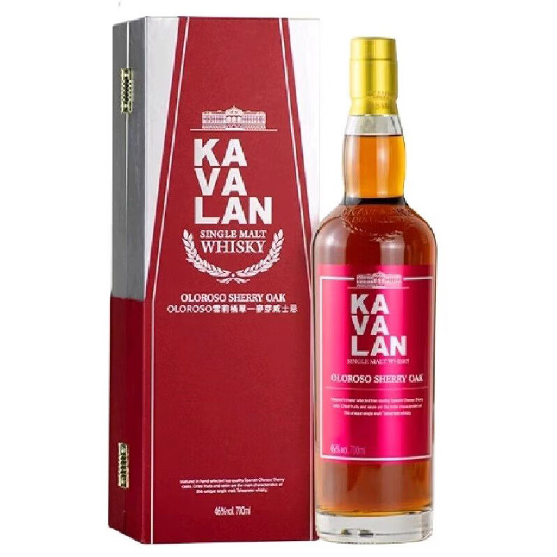 噶玛兰kavalan  oloroso雪莉桶单一麦芽威士忌 46度 700ml 礼盒装