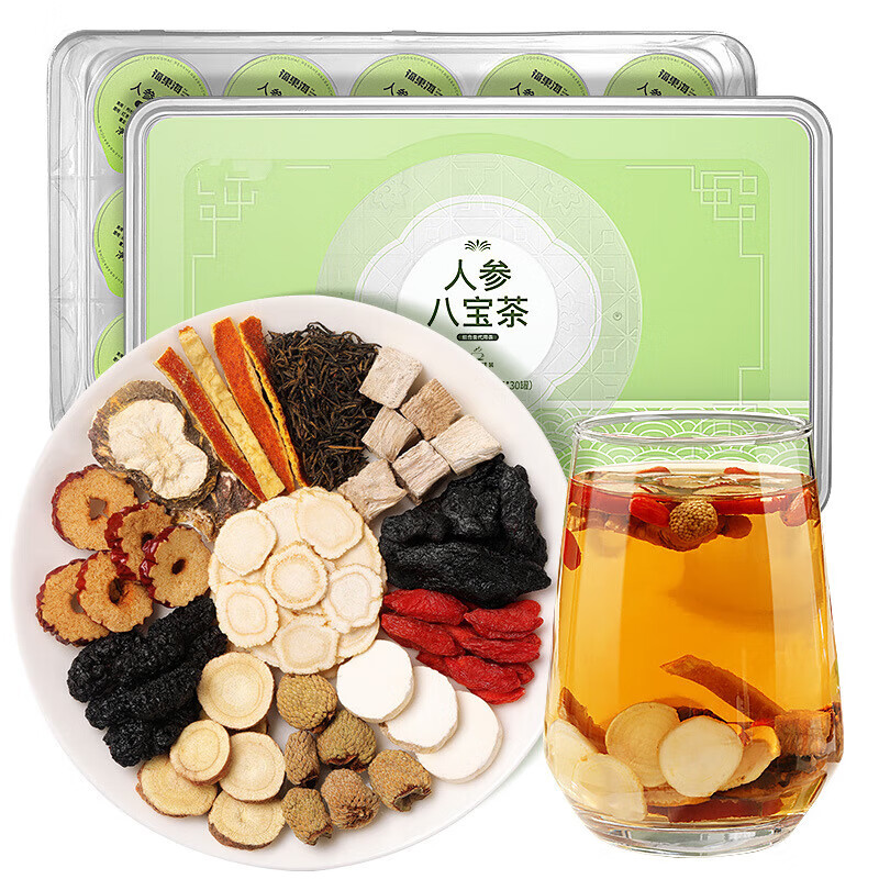 佑康泰【佑康泰】人参八宝茶15g*30罐盒黄精枸杞男士养生代用茶泡