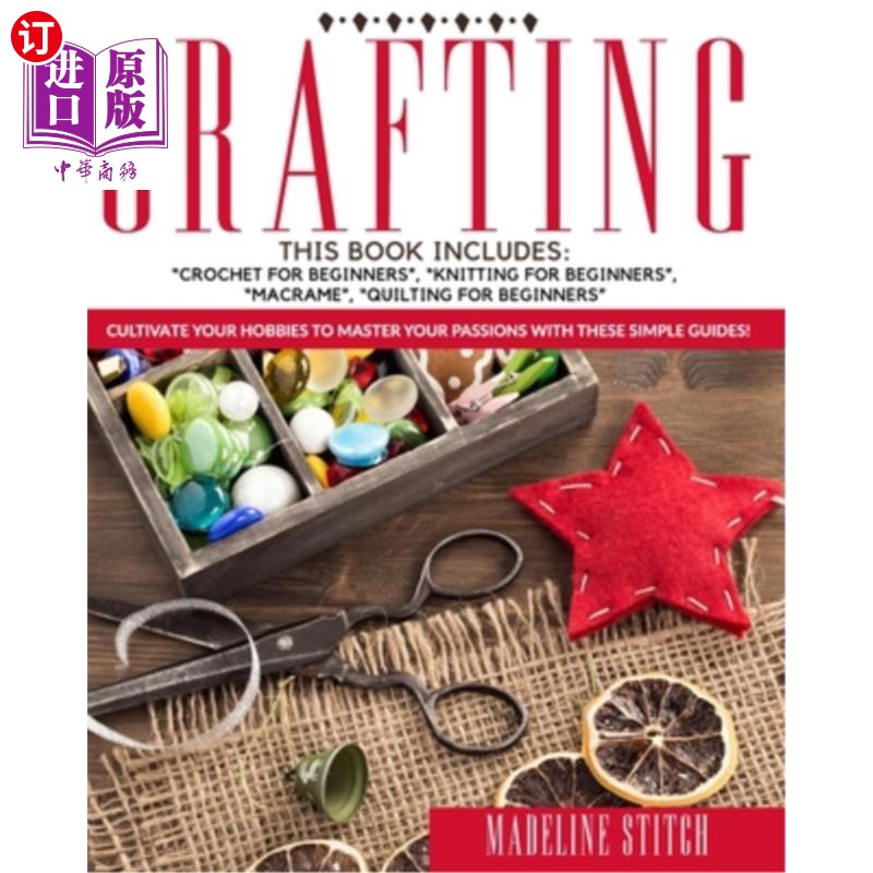 海外直订crafting: 4 books in 1: crochet for beginners, knitting