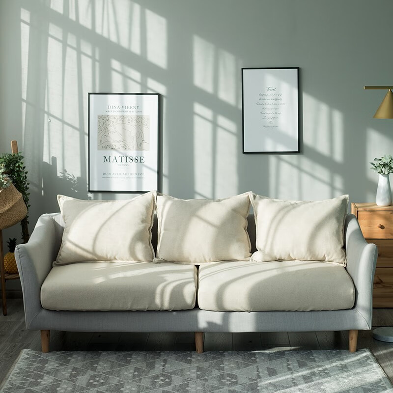 厚仿麻—米色 一米面料沙发套定制