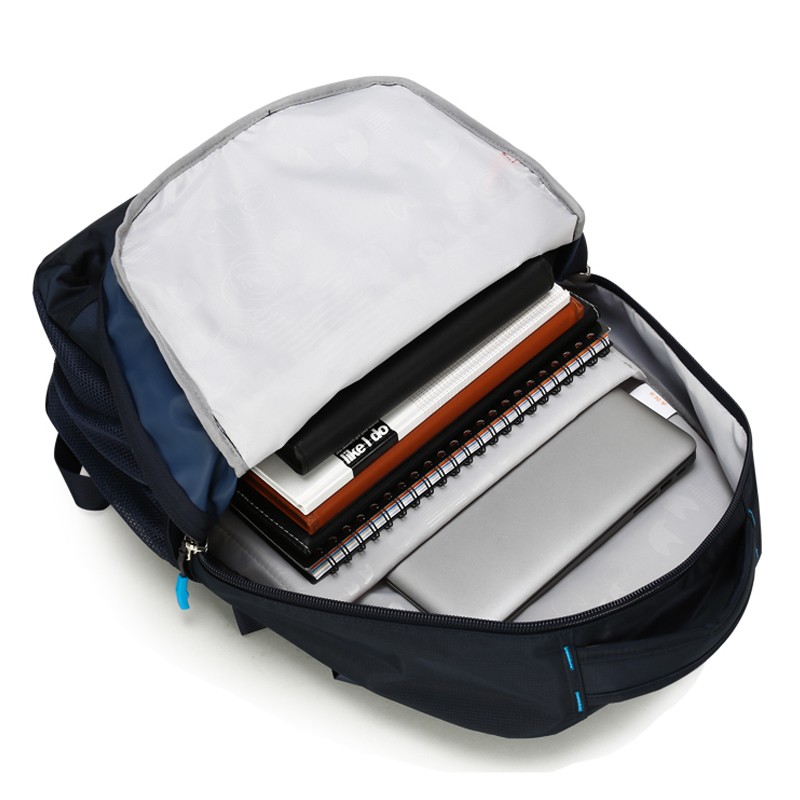 卡拉羊休闲双肩背包电脑包男包大中学生书包韩版潮大容量旅行登山包 藏青