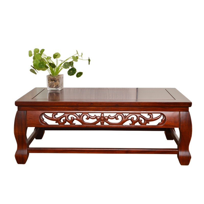 本素bensu中式实木透雕炕桌 榆木榻榻米茶几仿古茶桌飘窗桌明清矮桌