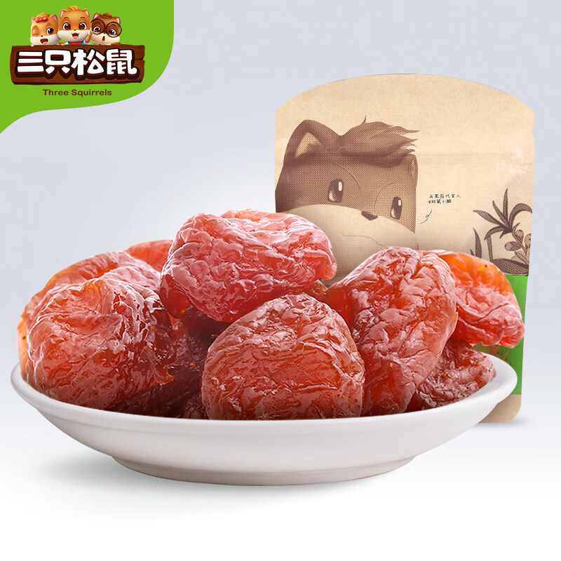 三只松鼠（Three Squirrels）【三只松鼠蜂蜜半边梅116g*5】零食果干蜜饯果脯果干话梅梅子 半边梅116g/袋*5