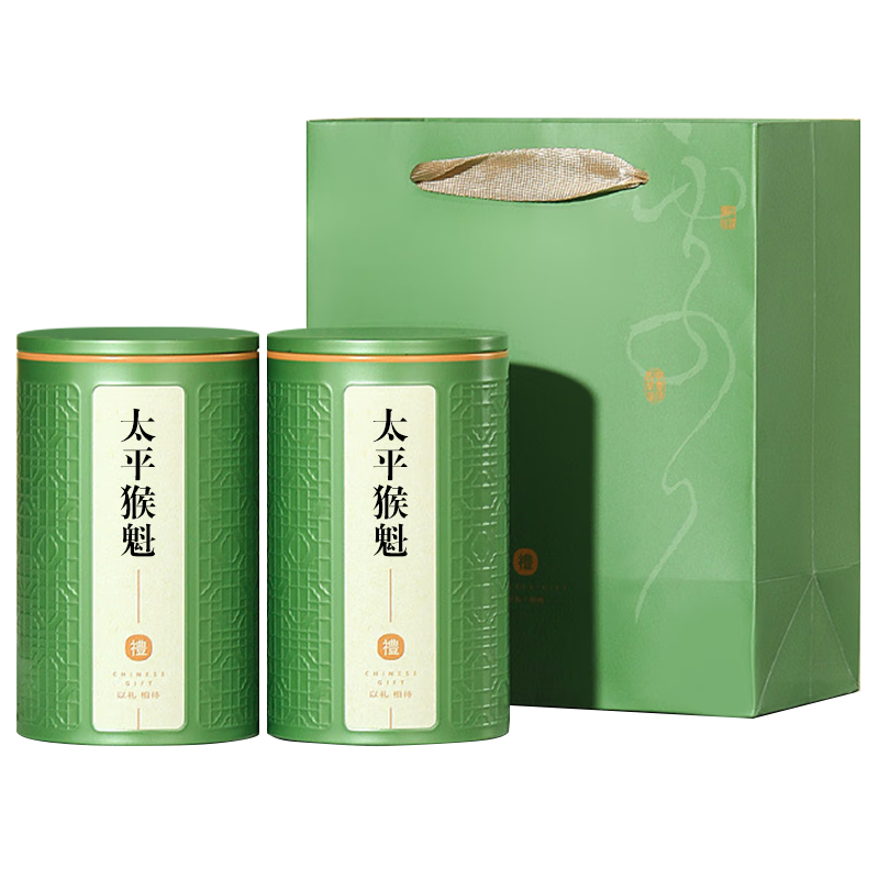 綠滿堂太平猴魁綠茶2025年新茶特級茶葉雨前蘭香安徽黃山原產(chǎn)純手工捏尖 50g*2罐