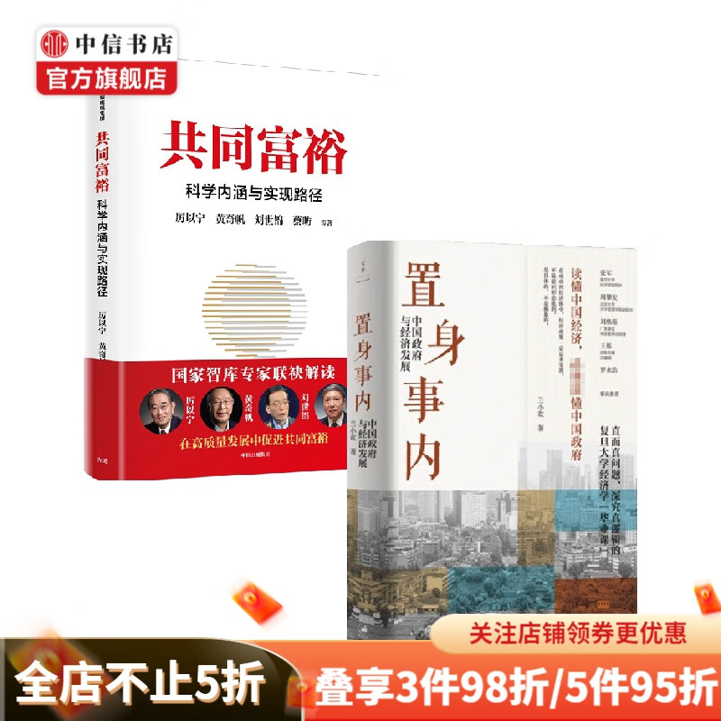 共同富裕 置身事内（套装2册）兰小欢 黄奇帆 著 中国政府与经济发展 科学内涵与实现路径 中信书店
