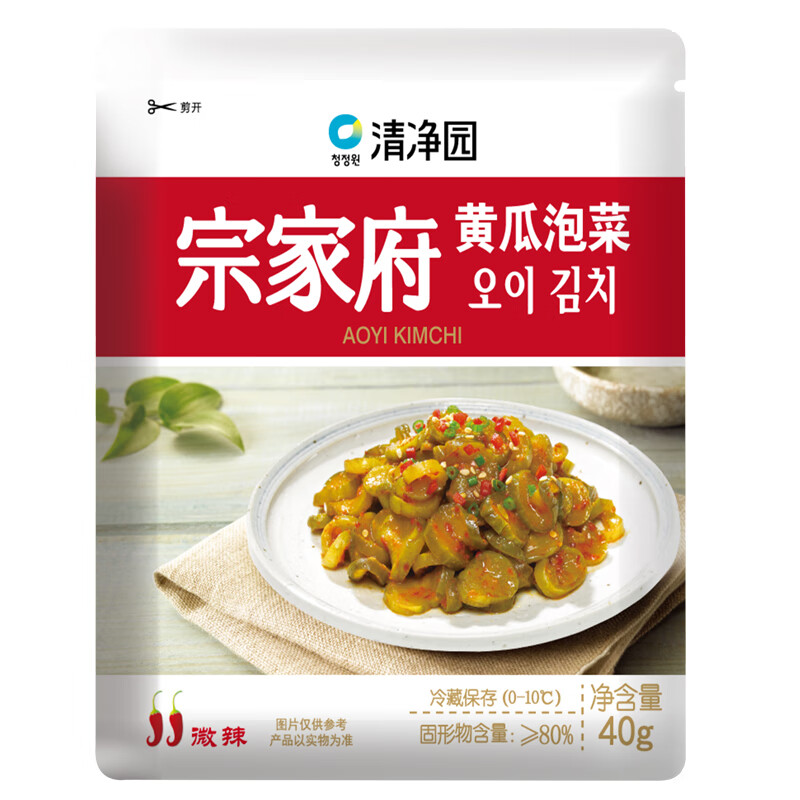 清净园 宗家府 黄瓜泡菜40g* 10 袋 袋装 韩国泡菜 咸菜 下饭菜 