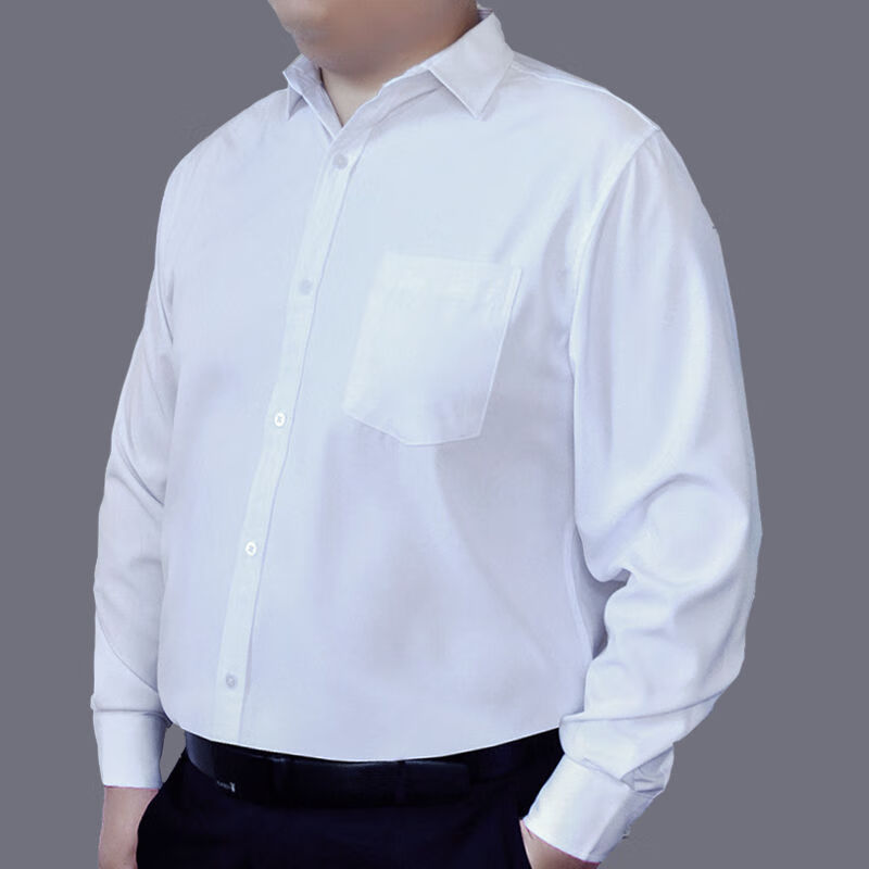 秋季大肚子男穿的衬衣胖子大码长袖男士商务加肥加大宽松特大码胖子