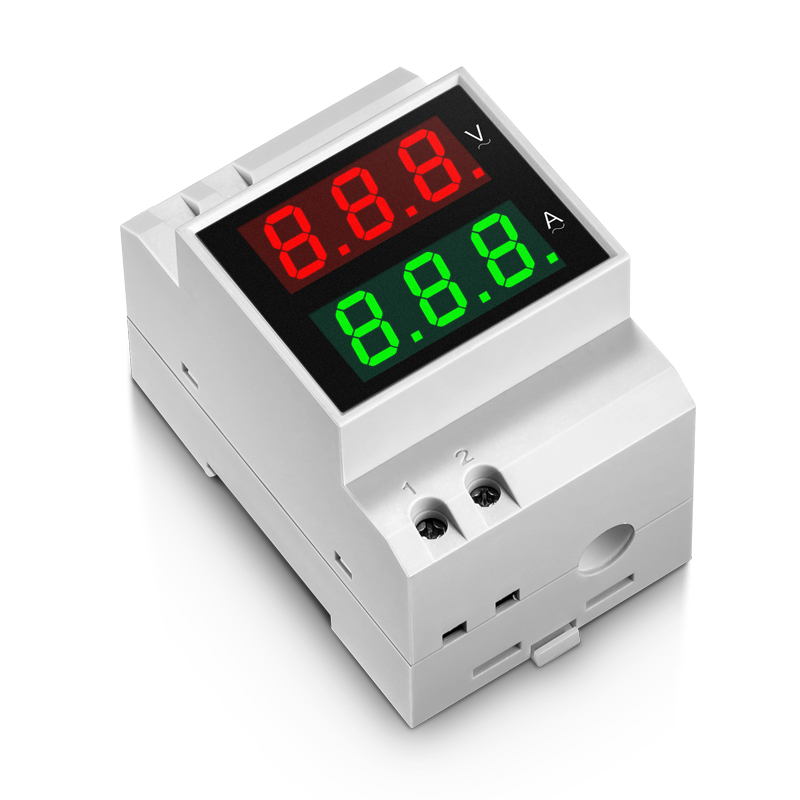 交流电流表 电压表 220v 双显电流电压表 导轨式单相数字 单相220