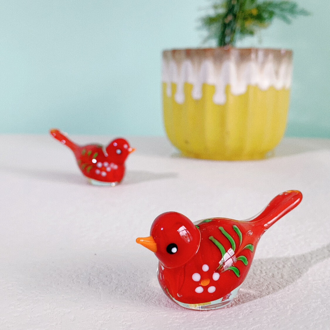 飘窗博山琉璃淄博特产纯手工琉璃摆件把件老琉璃孤品艺术小摆件田园