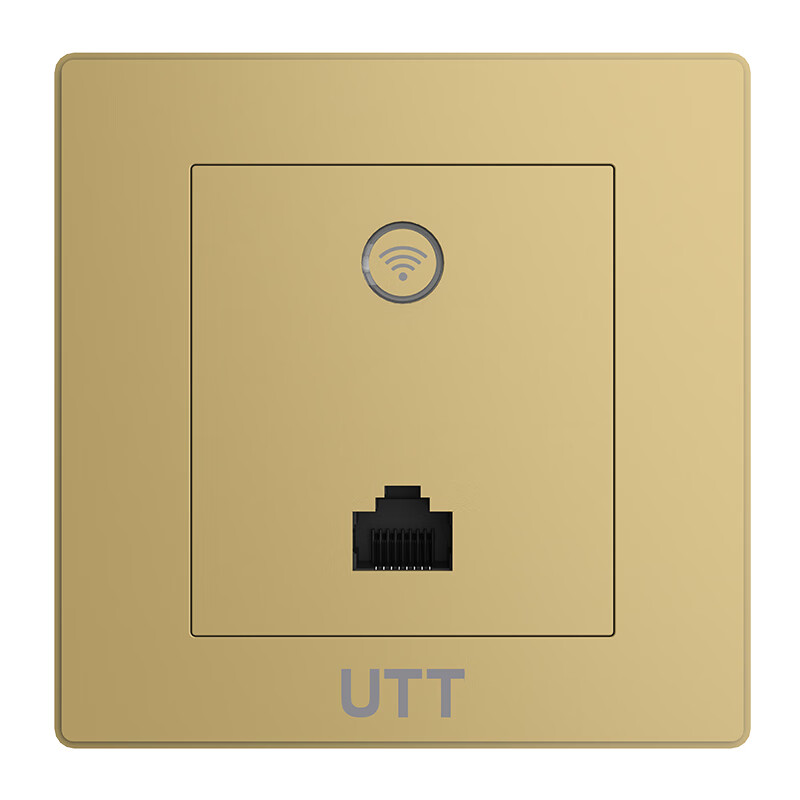 UTT艾泰WS50N企业百兆面板AP/单频300M/高通芯/快速漫游/IPTV/无线覆盖智能组网 金色