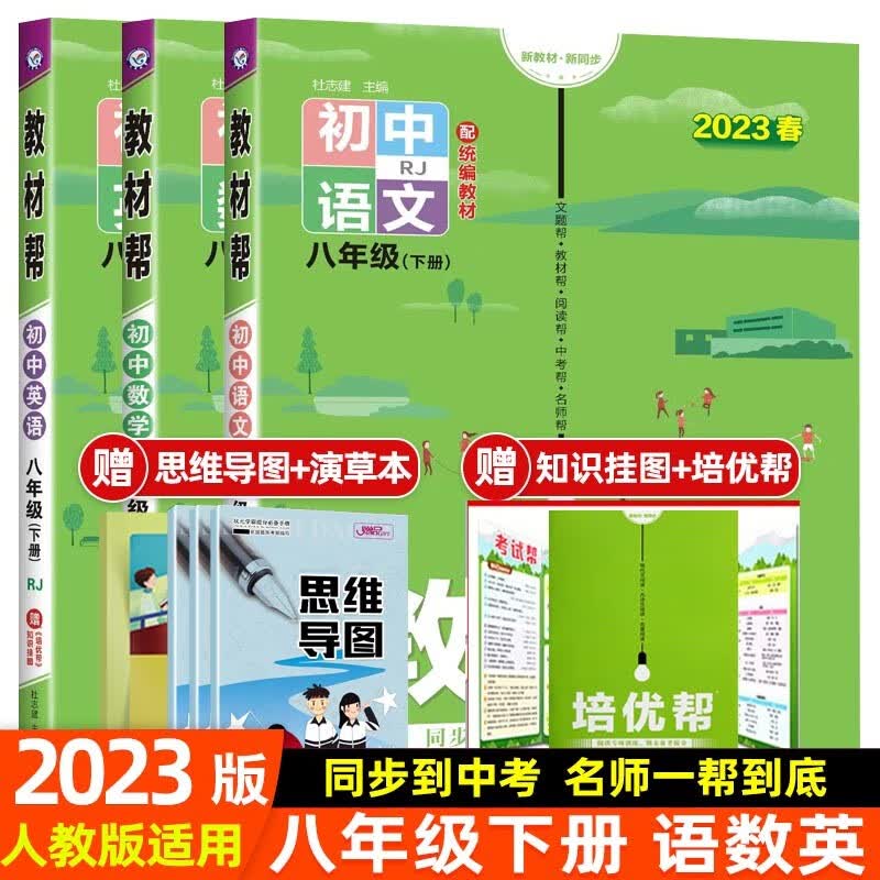 【科目可选】2024初中教材帮八年级上册下册 初二2八上八下教材解读同步练习册 八年级下册 语数英三本 人教RJ版
