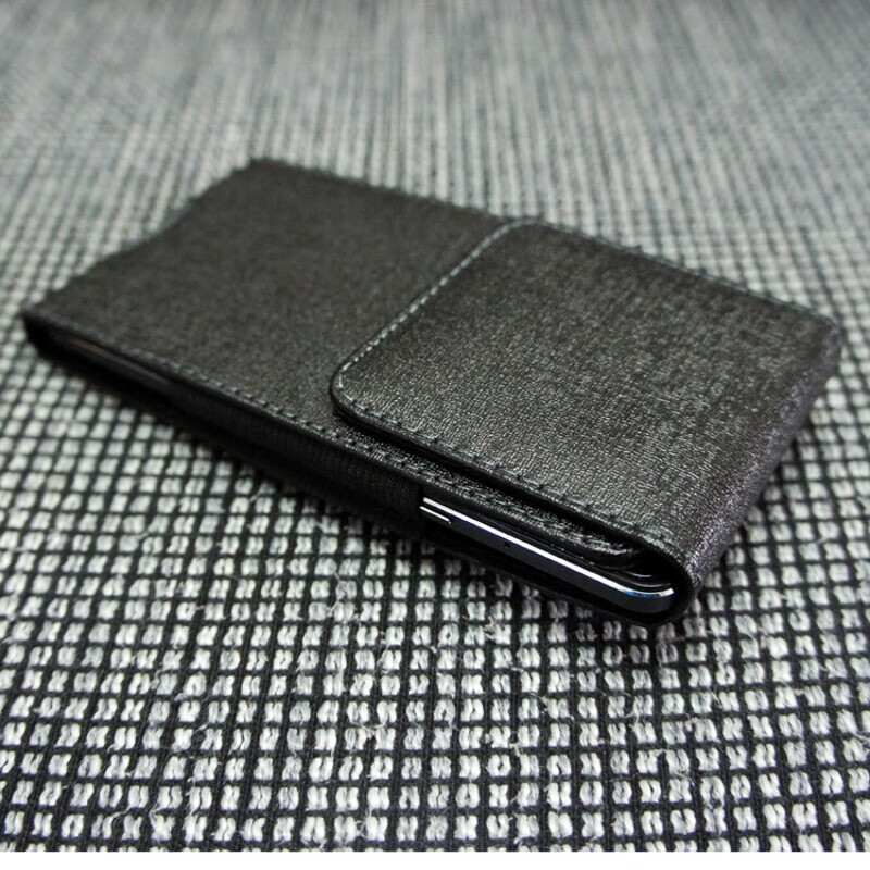 帕米琪（PAMIQI）荔枝纹手机包竖款挂腰皮套穿皮带男士腰包翻盖超薄款夹裤腰套 竖款内 高16宽8.2厚1.4厘米