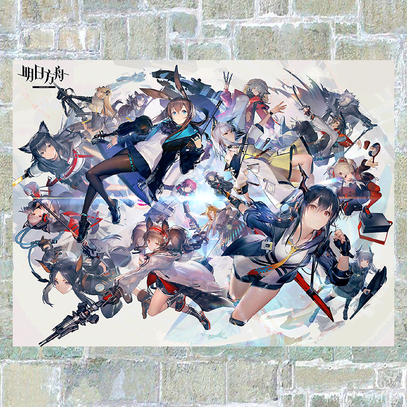 狼天影  明日方舟海报墙贴画动漫二次元大学生宿舍房间卧室周边自粘定