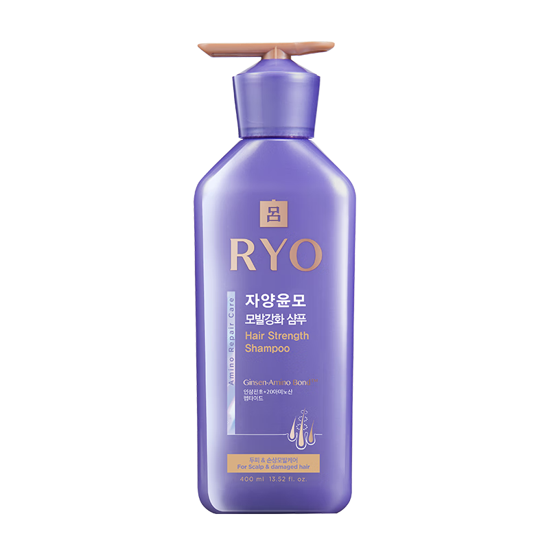 吕(Ryo)滋养韧发密集强韧洗发水(中干性头皮)400ml 韩国进口 紫吕洗发水