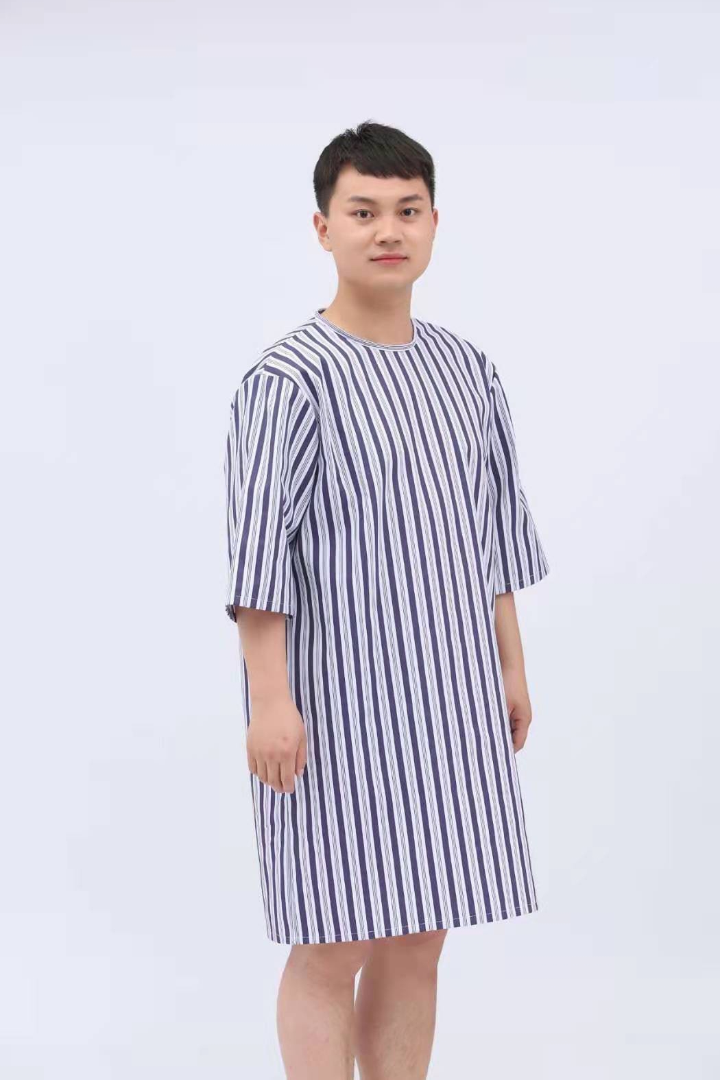 病号服男女纯棉偏襟后系带易脱袍子卧床病人服医院体检服骨科病服 男