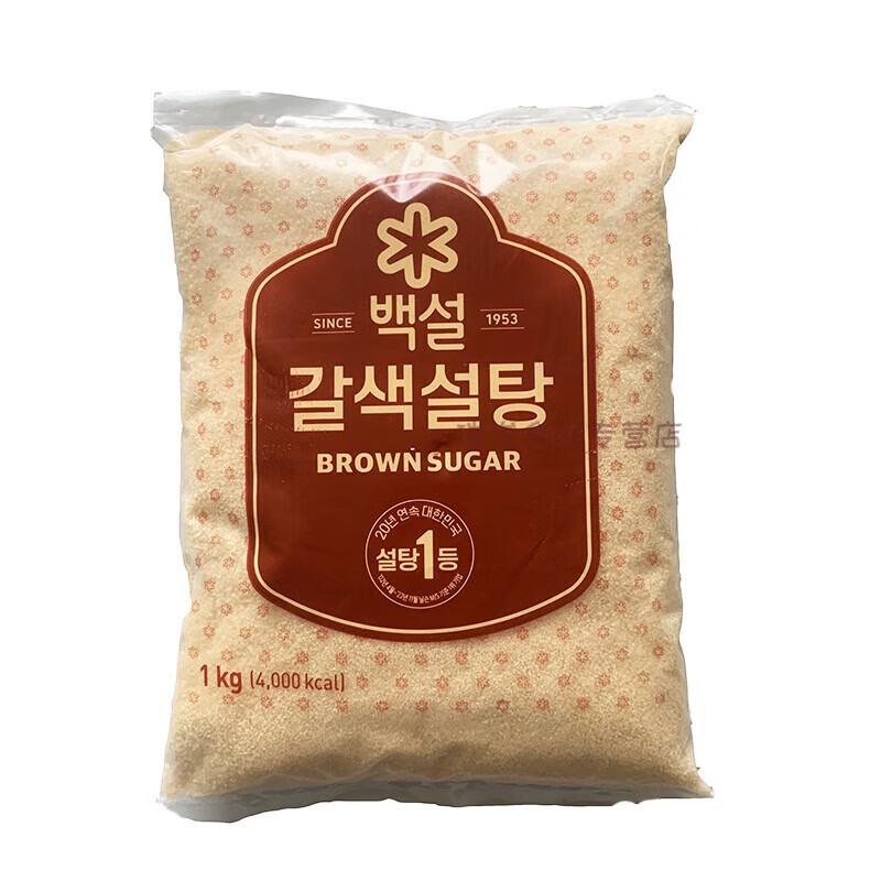食懷韓國黃糖紅糖白糖 希杰白雪牌黃糖 黃砂糖 做青梅汁糖甘蔗糖烘焙 黃糖1000g*1袋