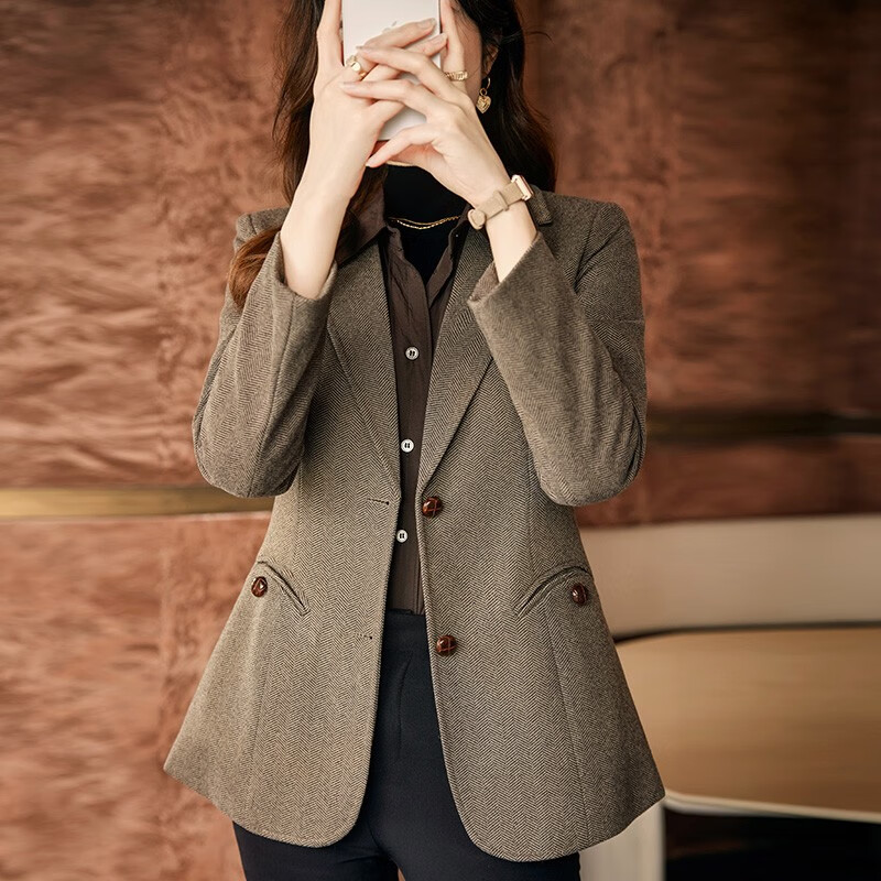 馨索小西装外套女上衣修身春秋新款小个子高级感女西装显瘦气质小西服