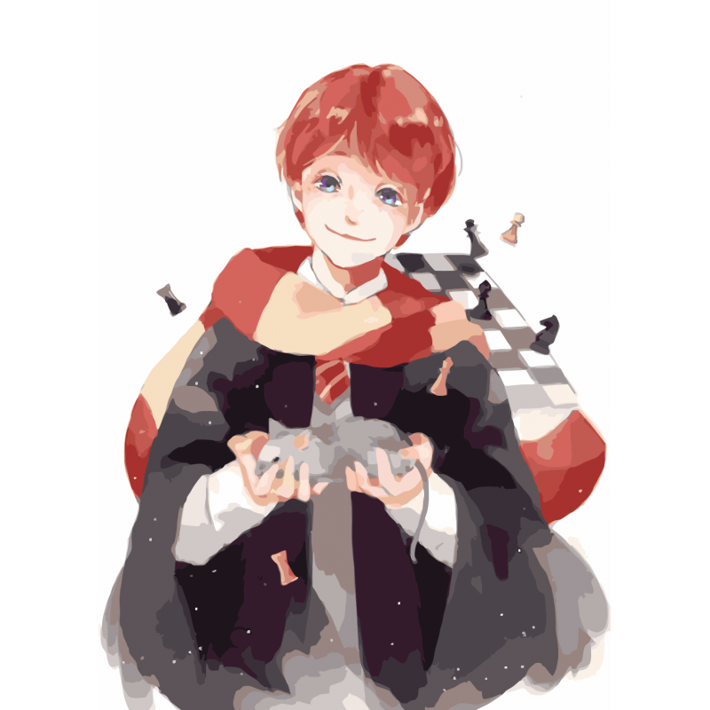 diy油画 卡通人物数字油画手绘填充哈利波特周边油彩画涂色装饰 273