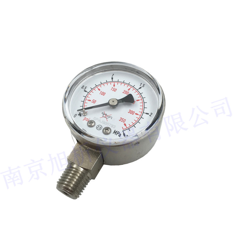 316l不锈钢压力表 径向轴向禁油 1/4npt减压阀配套 mpa/psi规格全