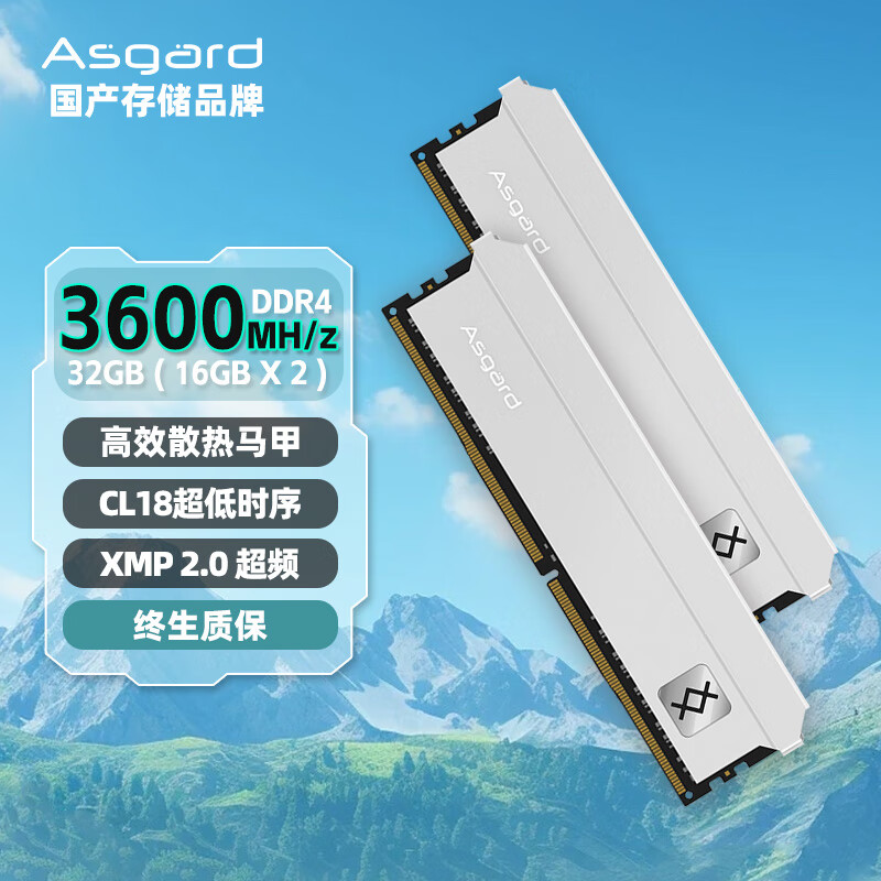 ��˹���أ�Asgard��32GB(16Gx2)��װ DDR4 3600 ̨ʽ���ڴ��� ����ϵ��-������