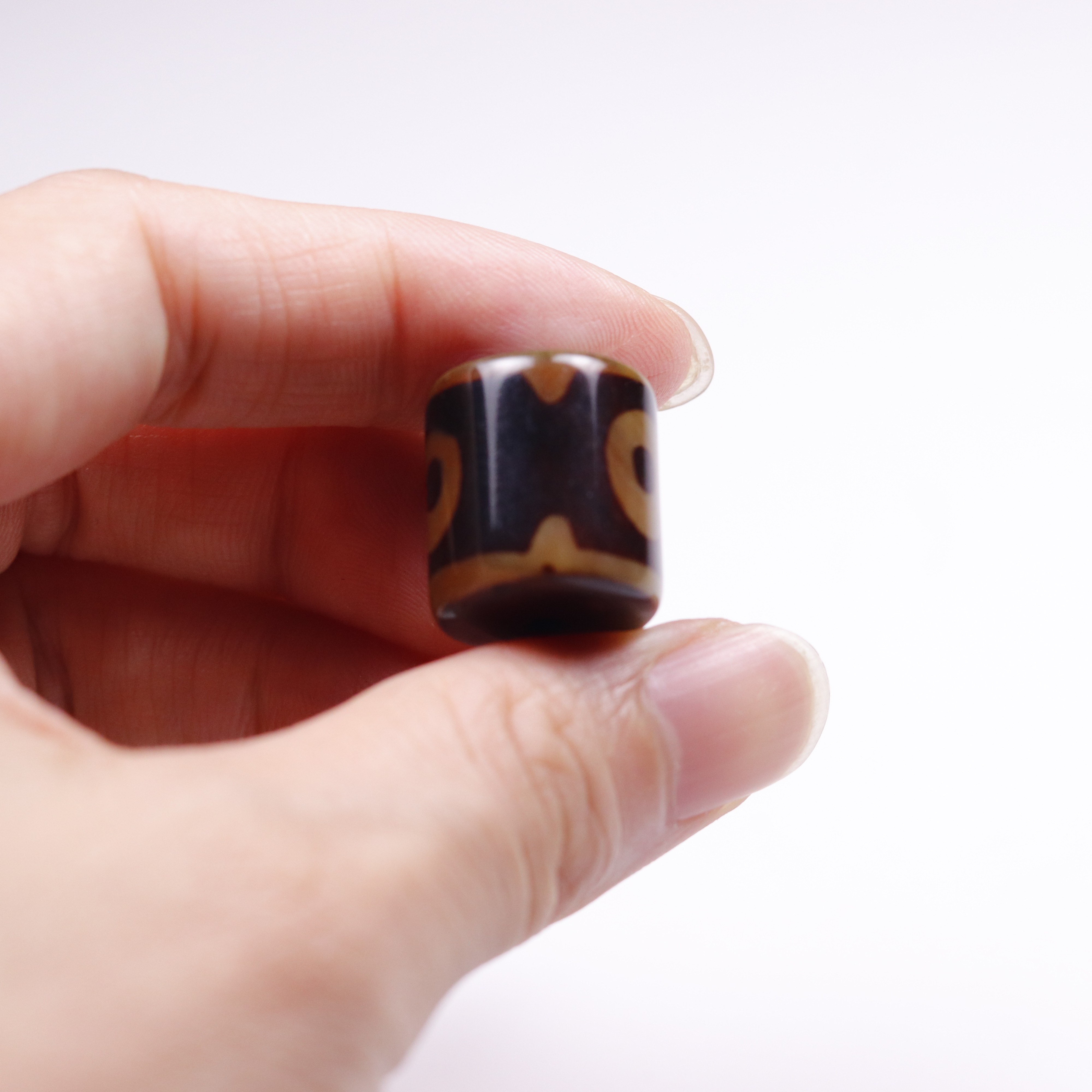 酷奇象(kuqixiang)西藏三眼天珠老玛瑙圆珠隔珠文玩佛diy饰品手串配件