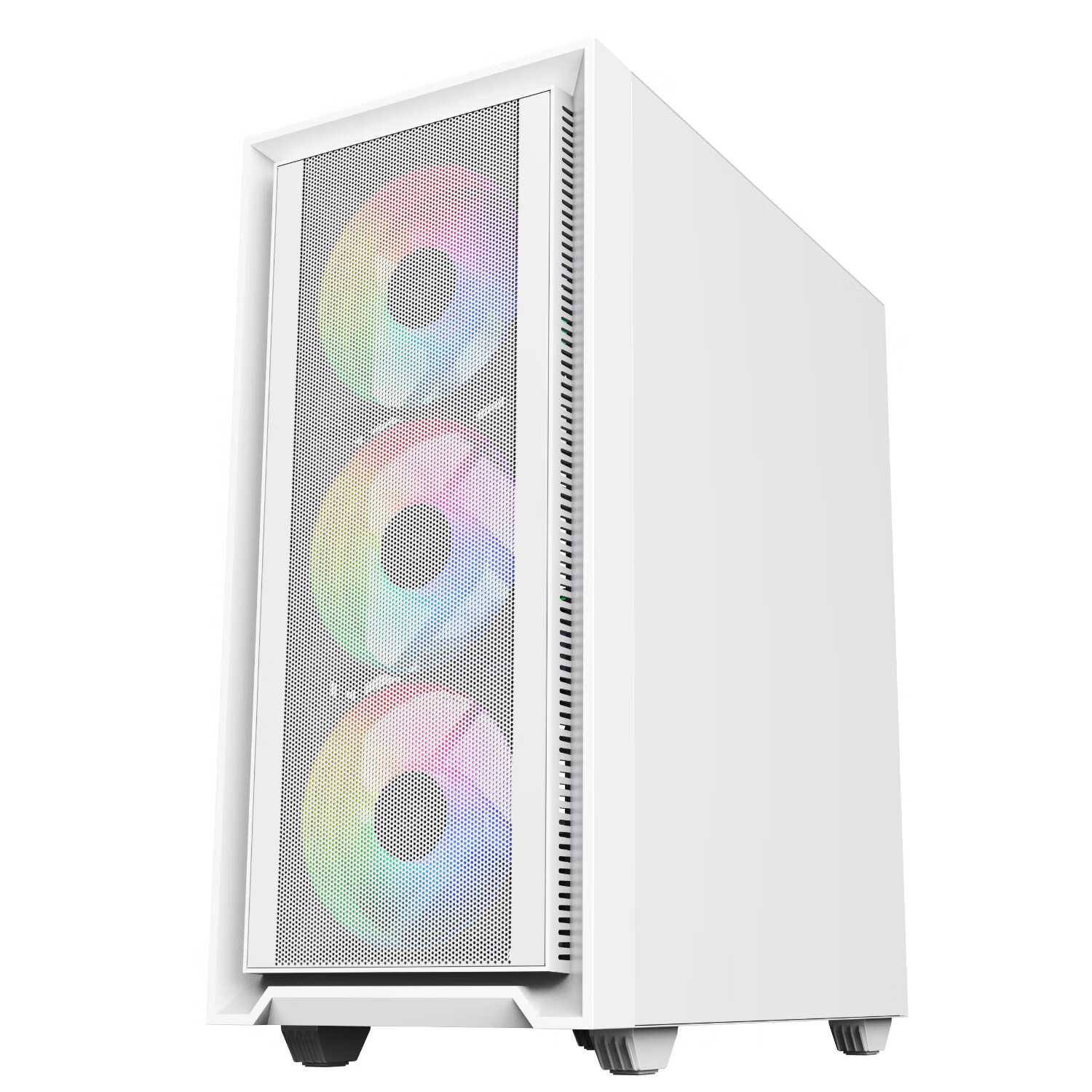 至睿 （Vision）甄选V6 至睿机箱台式电脑主机箱 支持M-ATX主板 240水冷玻璃白色机箱台式侧透机箱 甄选V6曜石白（标配棱镜5正叶风扇1把） 支持M-ATX主板/240水冷/6风扇位