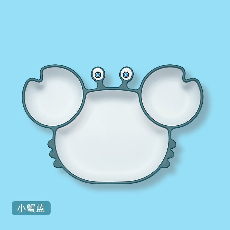 吉田久森幼儿硅胶宝宝分格餐盘吸盘卡通防摔家用婴儿童餐具吃饭碗辅食