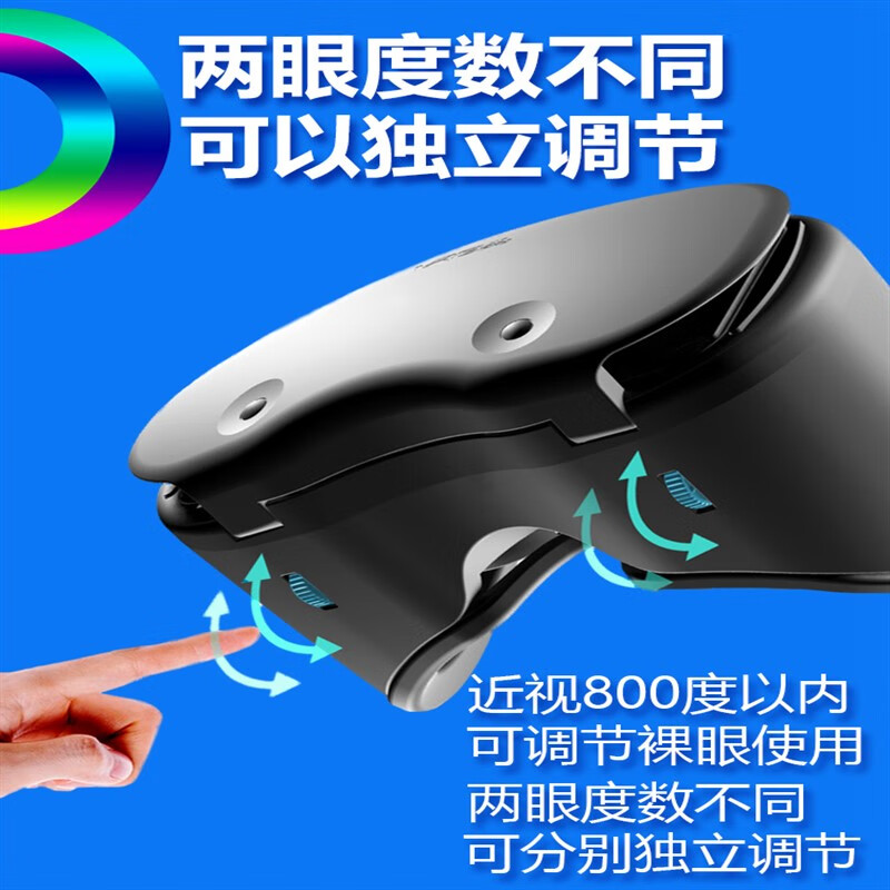 小米机适配【旗舰新款】vr眼镜用品虚拟性现实3d体感娃娃适用于安卓ios手机大屏vr4k私人vr影院 超清纳米蓝光版+礼包