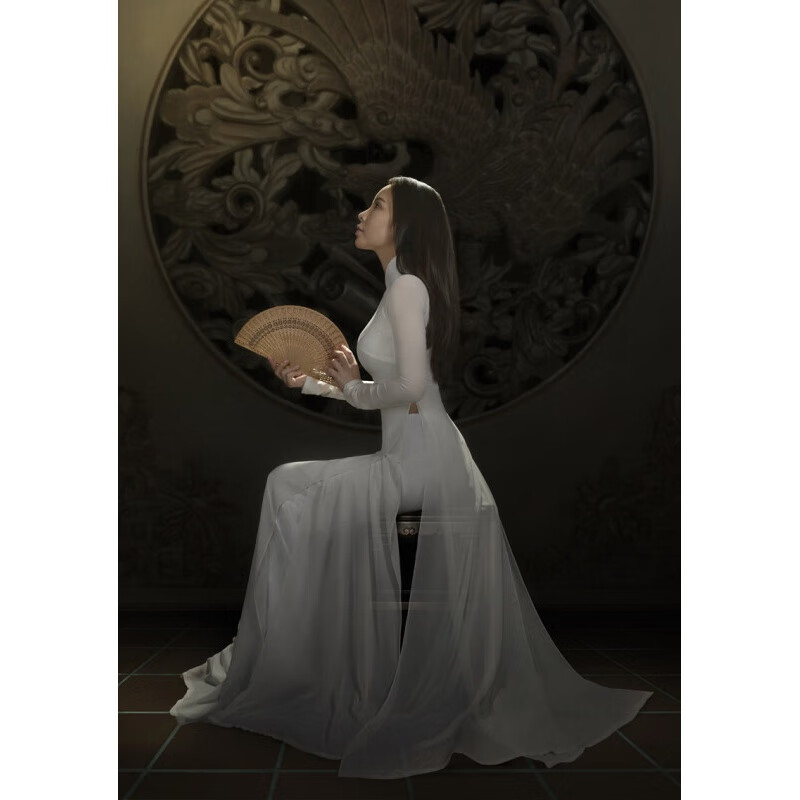 弗依郝越南奥黛旗袍长裙越南国服超仙套装高个子加长版仙气禅意茶服