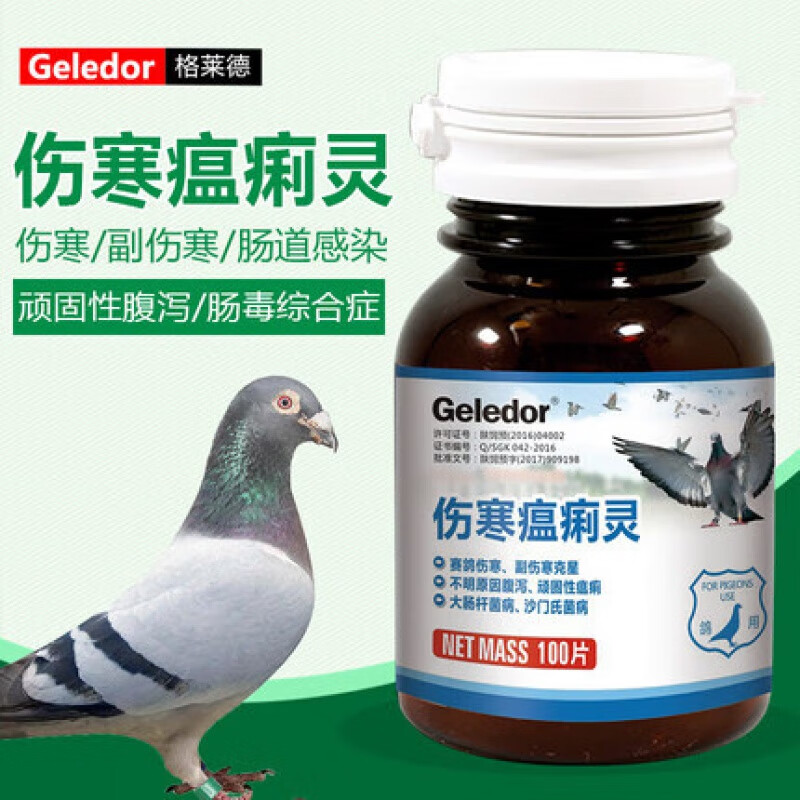 格莱德(geledor)伤寒瘟痢灵赛鸽沙门氏鸽子药信鸽肠炎水绿便副伤寒宁
