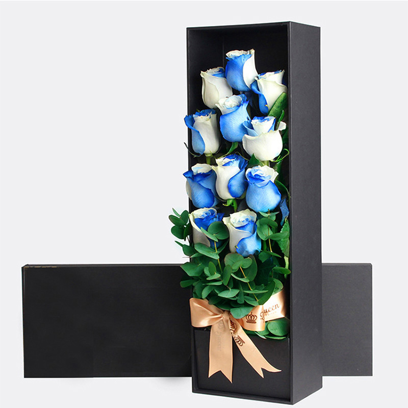 一花一戀情人節(jié)鮮花同城配送厄瓜多爾七彩玫瑰禮盒送女友表白生日禮物花店 10朵進(jìn)口天空藍(lán)玫瑰禮盒款 同城配送-送花上門