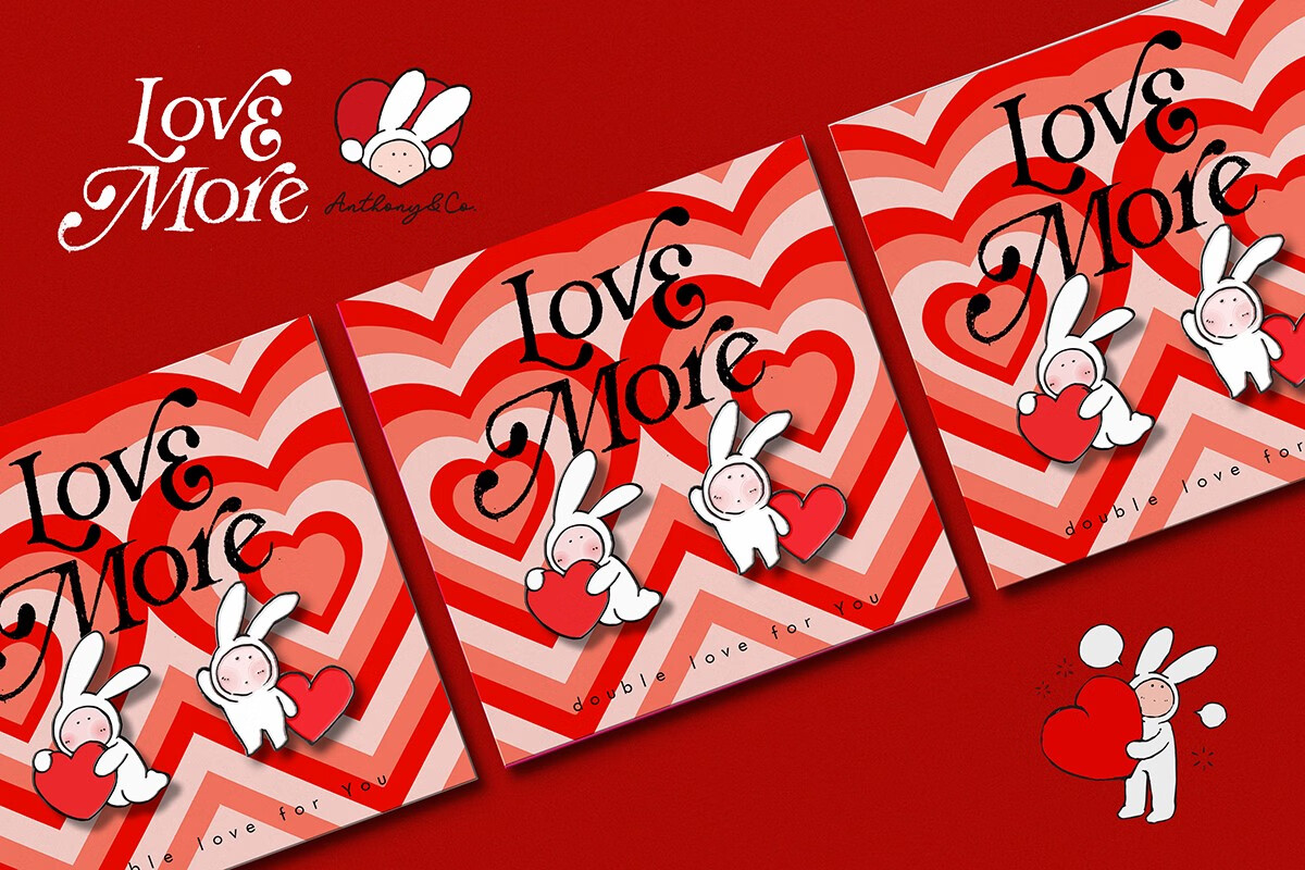 snqp不二兔子 情侣金属胸针 爱心款 安东尼兔子正版 爱心配饰