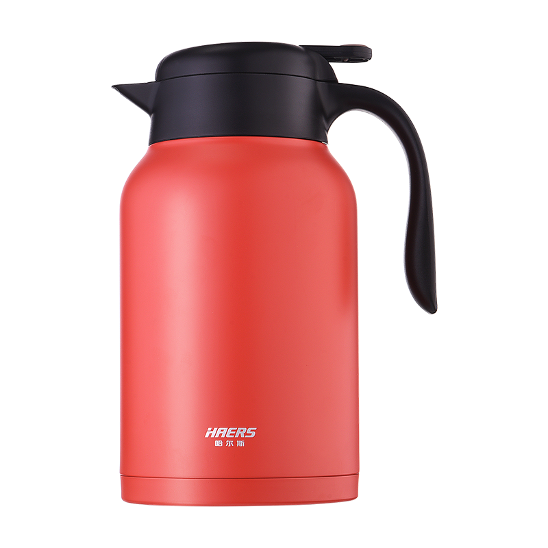 哈尔斯（HAERS）保温壶家用暖瓶2L不锈钢热水瓶大容量真空咖啡壶车载便携保温水壶 红色100008310468