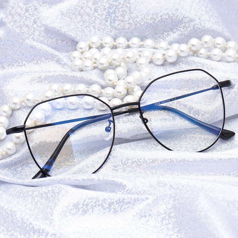 帕米特防蓝光眼镜防辐射电脑眼镜男女韩版平光眼镜看手机保护眼睛的反蓝光眼镜男P9038 P9038黑框