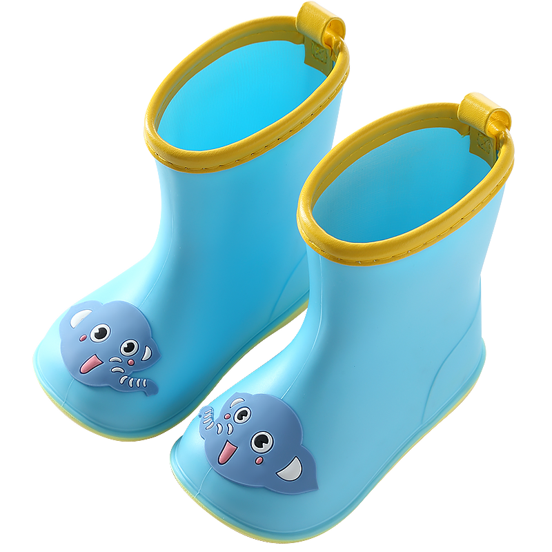 超值！俞兆林儿童雨鞋内长18CM，蓝色大象卡通设计，防滑胶鞋60元稳定价，现降至45元！
