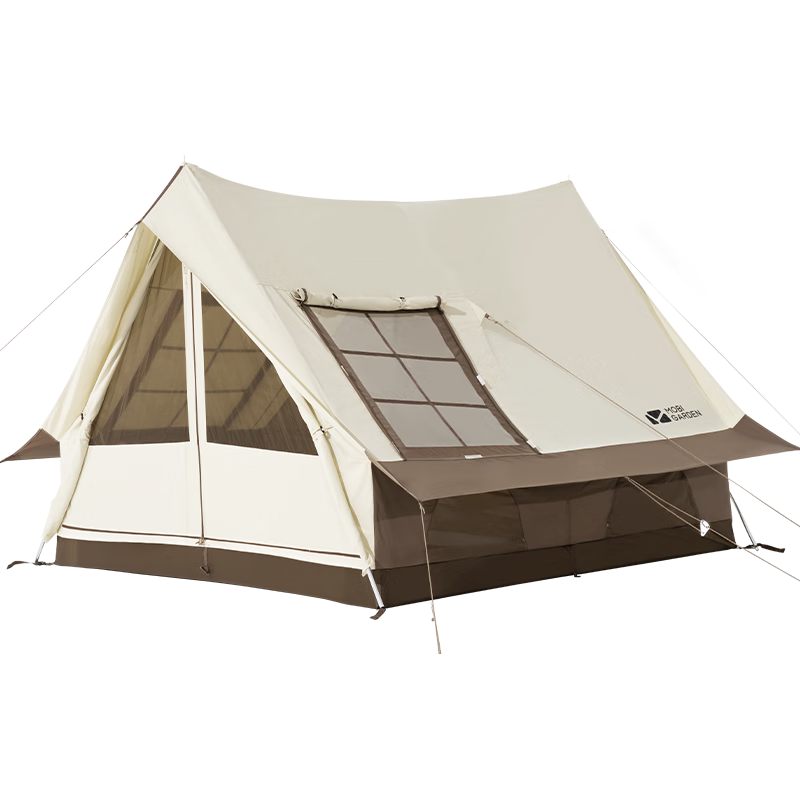 牧高笛（MOBIGARDEN）帐篷 户外露营防风防晒营地屋脊帐篷家庭棉布帐篷纪元190 象牙白