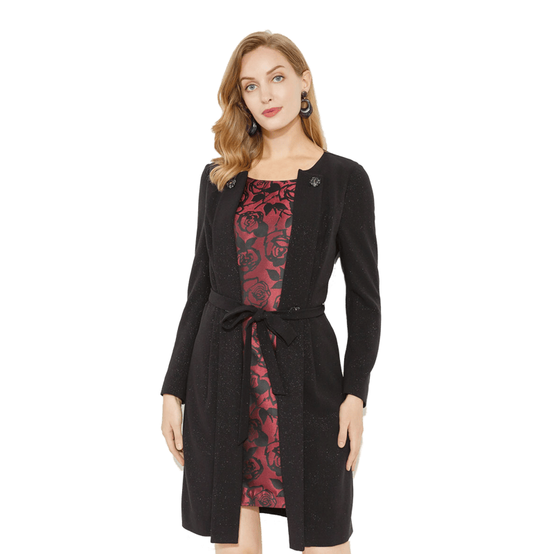 meiermei玫而美品牌专柜轻熟时尚减龄显瘦假两件连身裙女中长款 010