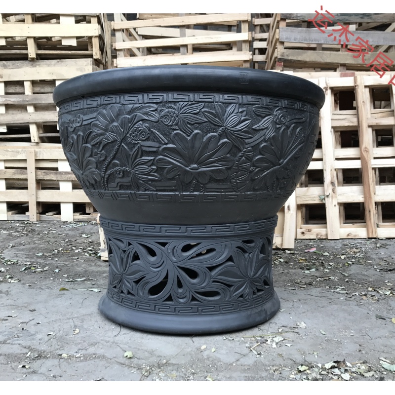 鱼缸鱼盆泥盆瓦盆连年有余直径80cm金鱼缸乌龟缸加大花盆 直径60cm