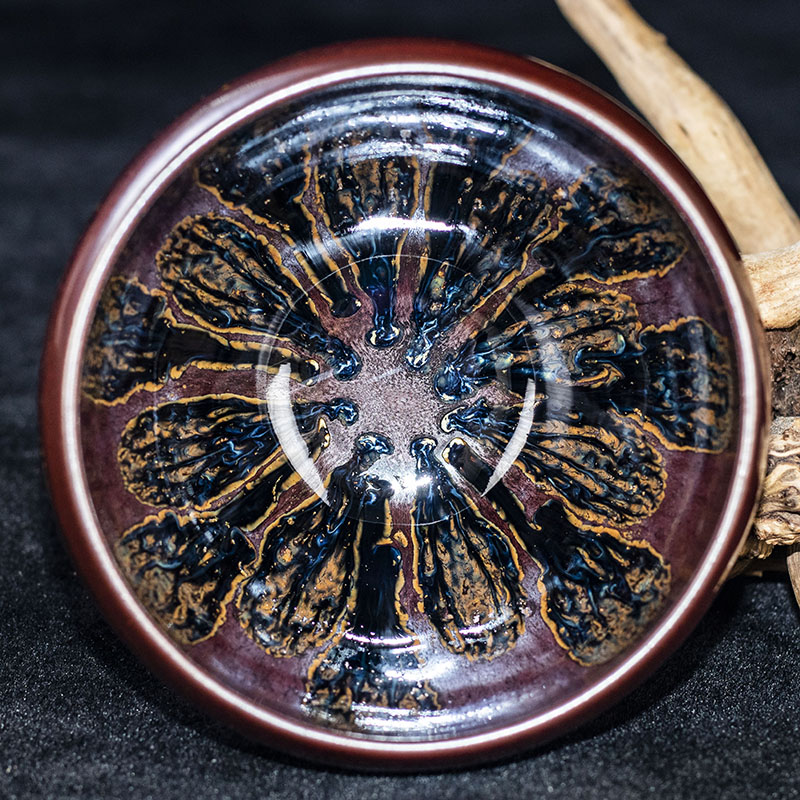 柴烧【花千束】叶礼孝 建阳建盏主人杯礼盒装 口径9.4cm高7cm  f-85