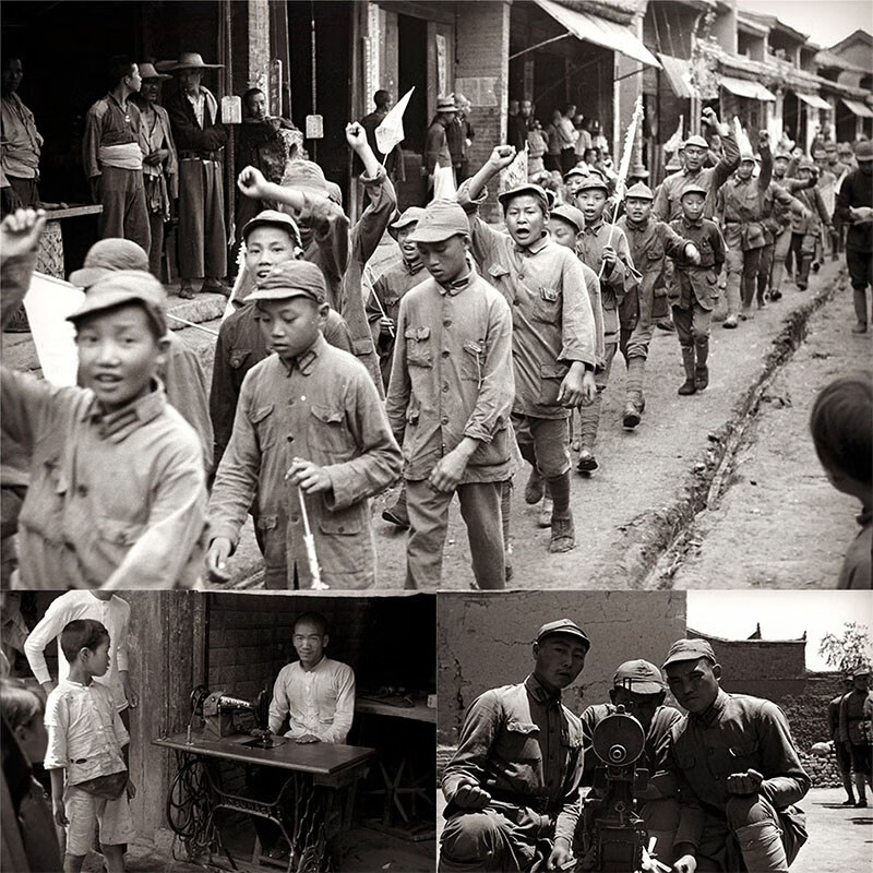 elices 中国抗日战争时期陕西红军旧照片老照片高清图片素材1936-1937
