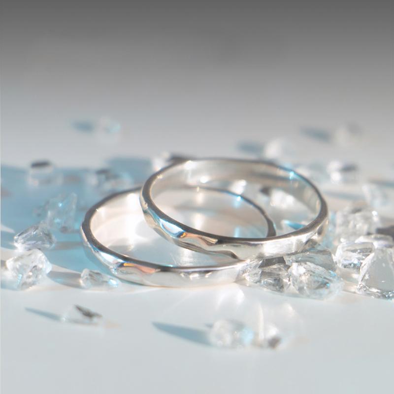 骸银饰原创小众设计冰心情侣戒指一对日韩潮流简约清新创意个性刻字