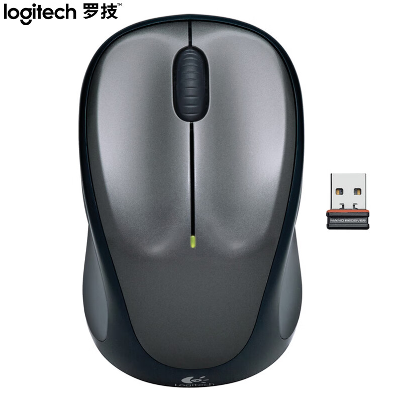 罗技（Logitech）M235 鼠标 无线鼠标 办公鼠标 对称鼠标 优联 黑色 带无线2.4G接收器